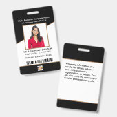 Identificatie bedrijfs werknemers balie code Logo  Badge (Voor- en achterkant)