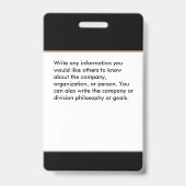 Identificatie bedrijfs werknemers balie code Logo  Badge (Achterkant)