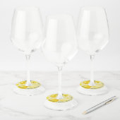 Identificatie Bruiloft Lemon  Wijnglaslabel (Set)
