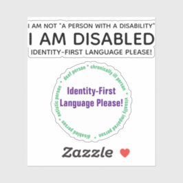 Identificatie-eerste invaliditeit op maat gesneden sticker