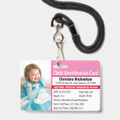 Identificatie foto kind Noodallergie Badge (Voorzijde met lanyard)