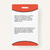 Identificatie Kaart Bar Code Foto werknemer Badge (Achterkant)