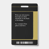 Identificatie Kaart van medisch personeel Badge (Achterkant)