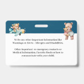 Identificatie-Kaart voor Child Photo Emergency ID Badge (Back)