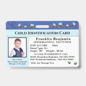 Identificatie-Kaart voor Child Photo Emergency ID Badge (Front)