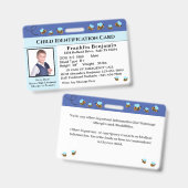 Identificatie-Kaart voor Child Photo Emergency ID Badge (Front & Back)