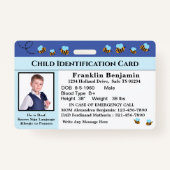 Identificatie-Kaart voor Child Photo Emergency ID Badge (Voorkant)