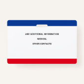 Identificatie kind Aangepaste foto Noodsituatie-ID Badge (Achterkant)