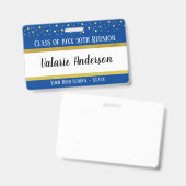 Identificatie klassenreünie-herinnering badge (Voor- en achterkant)