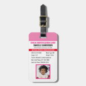 Identificatie Noodallergie Foto Kind ID Bagagelabel (Voorkant verticaal)