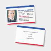 Identificatie van de foto Noodveiligheid Kind ID Badge (Front & Back)