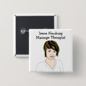 Identificatie van gepersonaliseerde massagetherapi vierkante button 5,1 cm (Voorkant /achterkant)