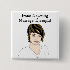 Identificatie van gepersonaliseerde massagetherapi vierkante button 5,1 cm