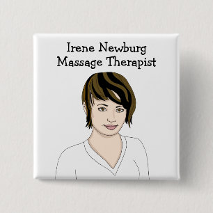 Identificatie van gepersonaliseerde massagetherapi vierkante button 5,1 cm