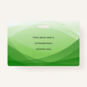 Identificatie van groene Abstracte bedrijfsfoto's Badge (Achterkant)