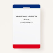 Identificatie van het kind Gepersonaliseerde moder Badge (Achterkant)