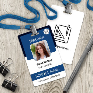Identificatiebadge met foto voor docenten - School Badge