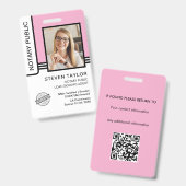 Identificatiebadge Notaris Leningondertekeningsage Badge (Voor- en achterkant)