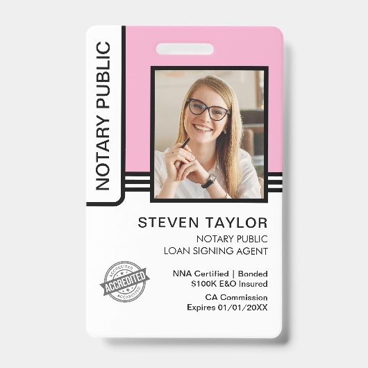 Identificatiebadge Notaris Leningondertekeningsage Badge (Voorzijde)