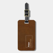 Identificatiecode van bruine reizigersnaam bagagelabel (Voorkant verticaal)