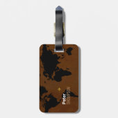 Identificatiecode van bruine reizigersnaam bagagelabel (Achterkant verticaal)