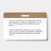 Identificatiecode van werknemer Kaart Aangepast Badge (Achterkant)