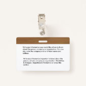 Identificatiecode van werknemer Kaart Aangepast Badge (Achterkant met clip)