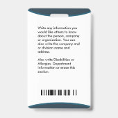 Identificatiecode Werknemer Foto Logo Aangepast Badge (Achterkant)