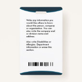 Identificatiecode Werknemer Foto Logo Aangepast Badge (Achterkant)