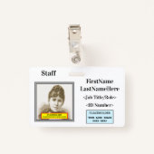 Identificatiedeschema voor het laserpersoneel badge (Achterkant met clip)