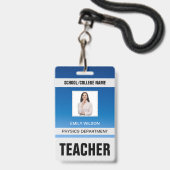 Identificatiekaart badge voor docenten (Voorzijde met lanyard)