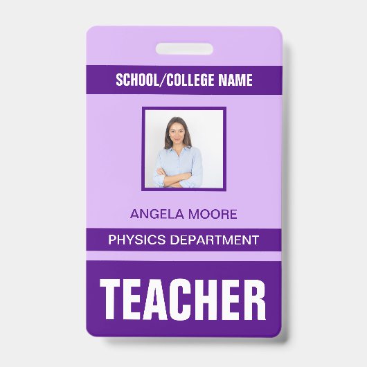 Identificatiekaart badge voor docenten (Voorzijde)