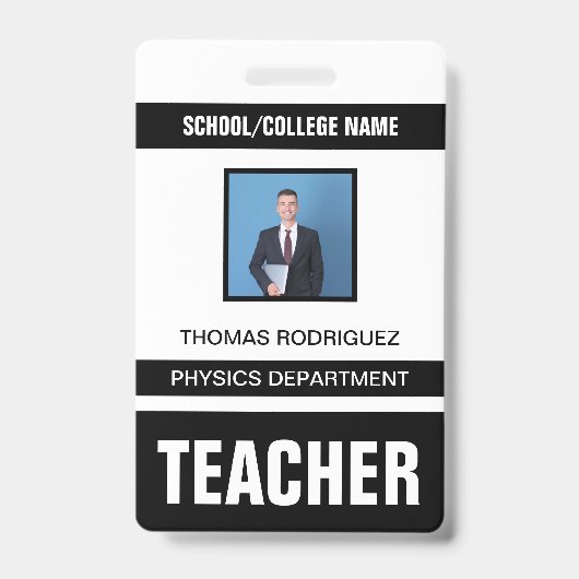 Identificatiekaart badge voor docenten (Voorzijde)