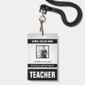 Identificatiekaart badge voor docenten (Voorzijde met lanyard)