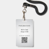 Identificatiekaart badge voor docenten (Achterkant met lanyard)