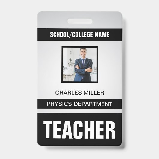 Identificatiekaart badge voor docenten (Voorzijde)