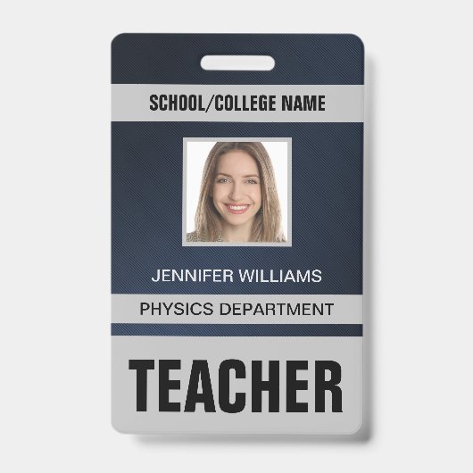 Identificatiekaart badge voor docenten (Voorzijde)