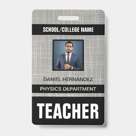 Identificatiekaart badge voor docenten (Voorzijde)