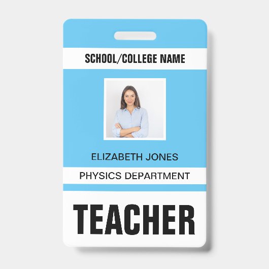 Identificatiekaart badge voor docenten (Voorzijde)