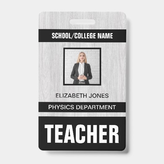Identificatiekaart badge voor docenten (Voorzijde)