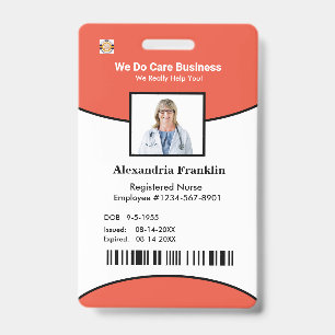 Identificatiekaart Bar Code Foto Werknemer  Badge