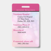 Identificatiekaart voor hulphond roze verticaal Ba Badge (Achterkant)