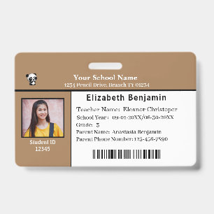 Identificatiekaart voor kinderen Student School Ba Badge