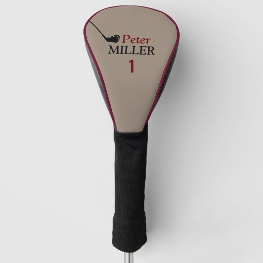 identificatiemerkteken voor een golfer golfheadcover (Voorkant)