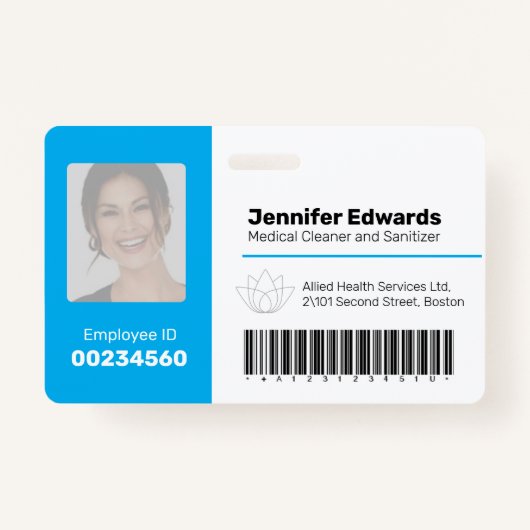 Identificatienummer werknemer ID streepjescode fot Badge (Voorkant)