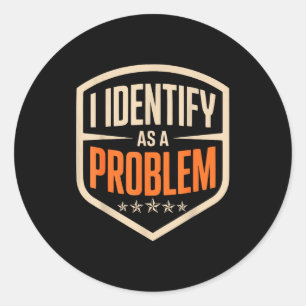 Identificeer als een grappige sarcastische grap hu ronde sticker
