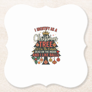 Identificeer Als Kerstboom Kroonballen Kartonnen Onderzetters