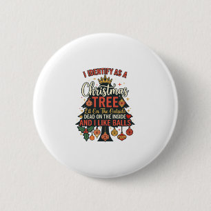 Identificeer Als Kerstboom Kroonballen Ronde Button 5,7 Cm
