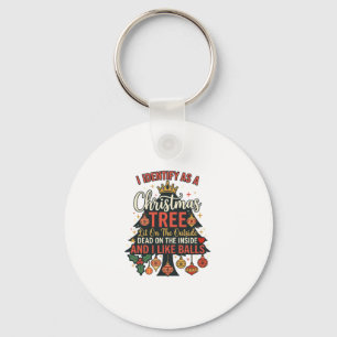 Identificeer Als Kerstboom Kroonballen Sleutelhanger