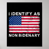 Identificeer als niet Bidenary Patriot Amerikaanse Poster (Voorkant)